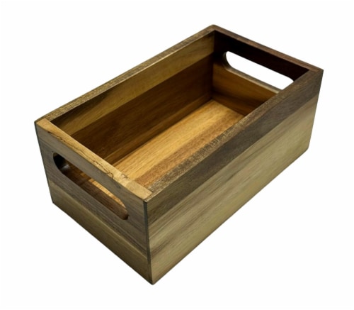 HD Designs Rectangular Acacia Wood Basket - XS Perspective: front