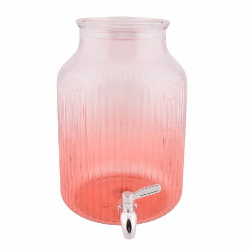 HD Outdoors Ribbed Ombre Beverage Dispenser Papaya Perspective: front