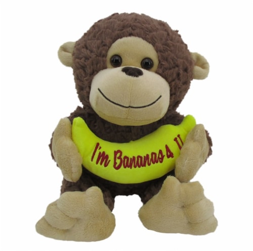 Holiday Home 11" Valentine's Day Monkey Plush Toy Perspective: front