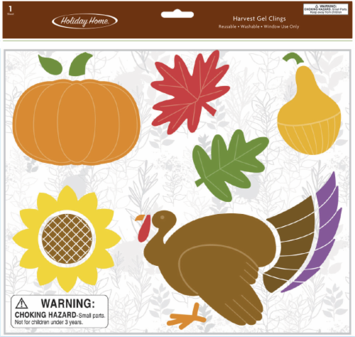 Harvest Home Harvest Icons Thanksgiving Fall Gel Clings Perspective: front
