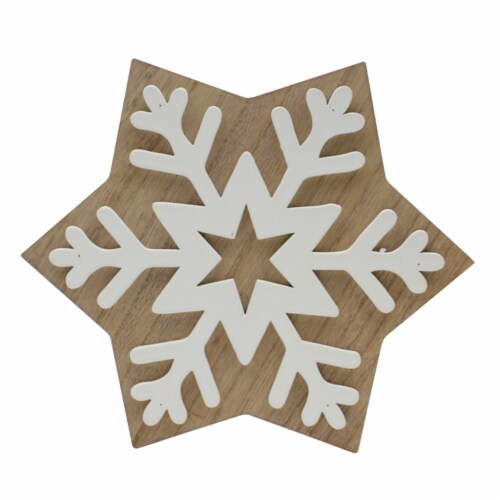 Holiday Home Wooden Snowflake Decoration Christmas Décor Perspective: front