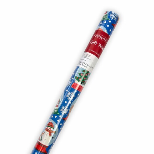 Holiday Home Snowglobes Christmas Gift Wrap Perspective: front