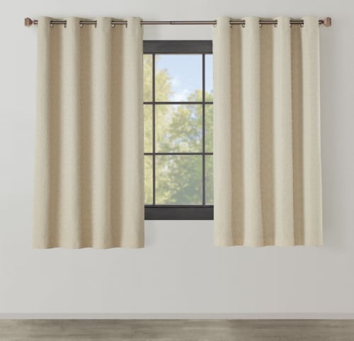 Modavari Home Fashions Esquire Grommet Blackout Single Window Panel - Peyote Perspective: front
