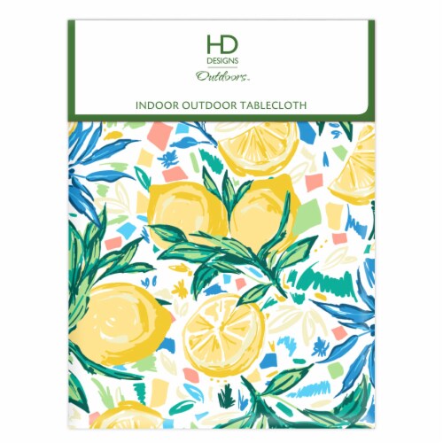 HD Designs Outdoors™ Indoor Outdoor Tablecloth - Colorful Lemons Perspective: front