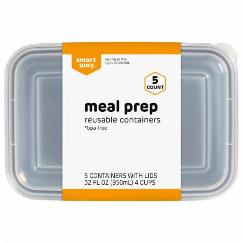 Smart Way BPA-Free Plastic Meal Prep Containers Perspective: front