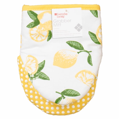 Everyday Living Grabber Oven Mitt - Lemons Perspective: front