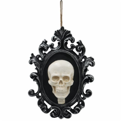 Holiday Home Framed Skull Halloween Wall Decor Perspective: front