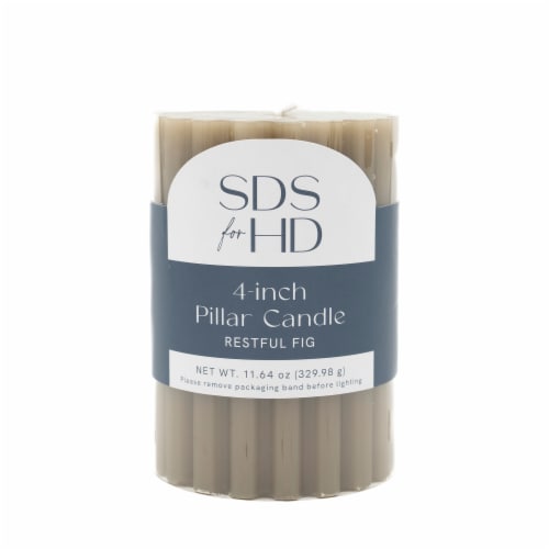 SDS for HD Designs 4" Candle Pillar Loose Rib Taupe Perspective: front