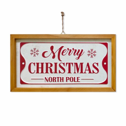 Holiday Home Merry Christmas North Pole Wall Sign Perspective: front