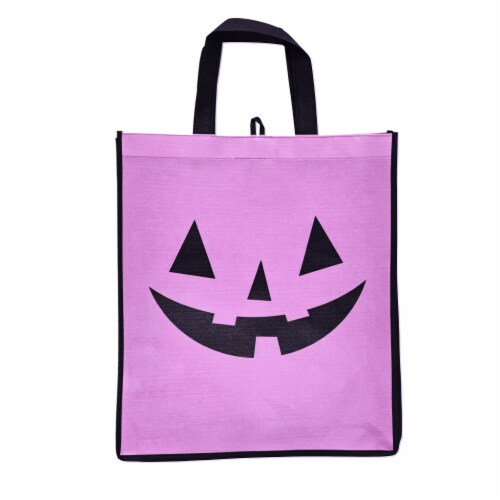 Holiday Home Purple Jack O Lantern Treat Bag Perspective: front