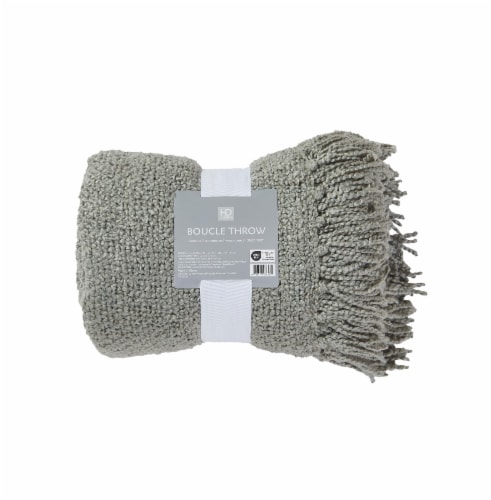 HD Designs® Rolled Boucle Throw Blanket - Green Perspective: front
