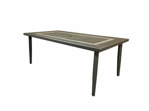 HD Designs Outdoors Adina Hand-Painted Etched Metal Top Dining Table Perspective: front