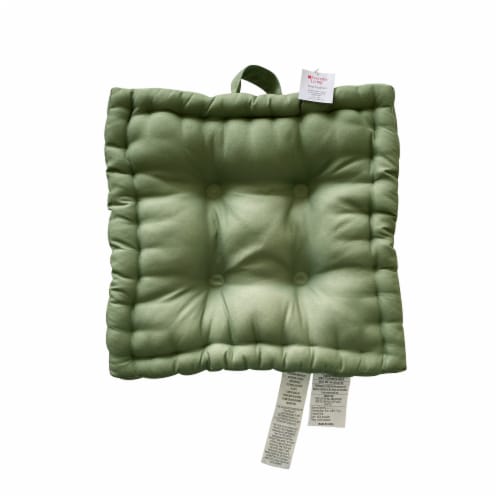 Everyday Living Floor Cushion 18x18 Solid Green Perspective: front