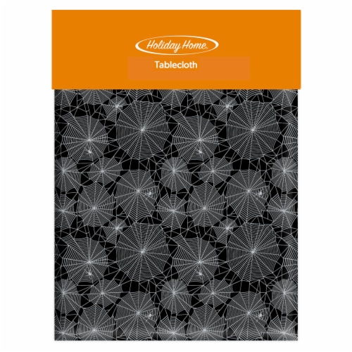 Holiday Home® Vinyl Webs Halloween Tablecloth Perspective: front