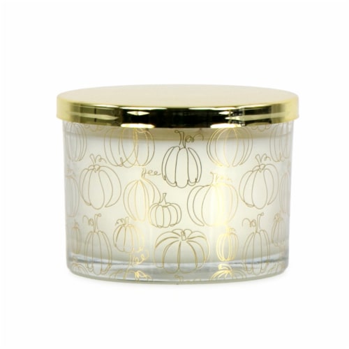 Holiday Home Golden Pumpkin Candle Perspective: front