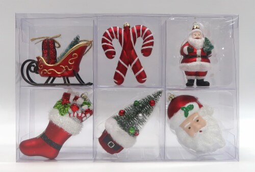 Holiday Home 6 ct Christmas Icons Novely Ornaments Holiday Décor Perspective: front