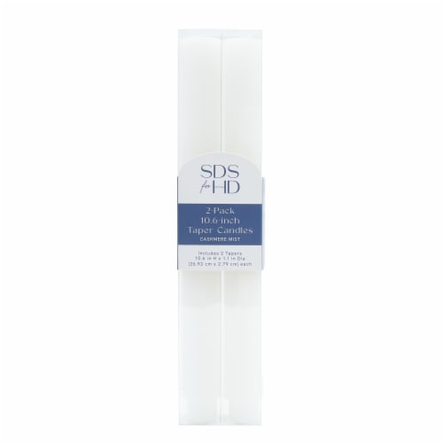 Sewing Down South Taper Candle Cashmere Mist - White Perspective: front