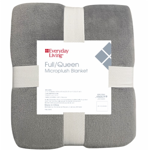 Everyday Living® Microplush Blanket - Gray Perspective: front