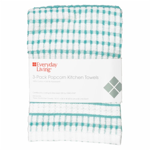 Everyday Living® Popcorn Kitchen Towel - Turquoise Perspective: front