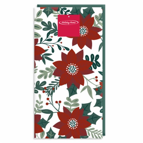Holiday Home® Poinsettia Kitchen Towels Perspective: front