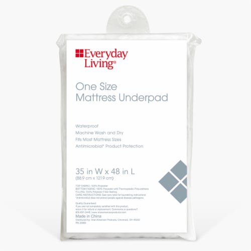 Everyday Living® Hypoallergenic Waterproof Mattress Underpad Perspective: front