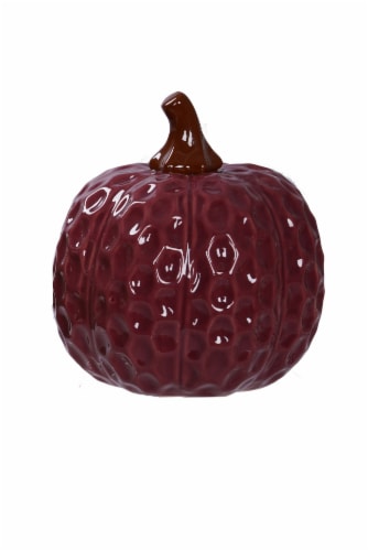 Holiday Home Purple Ceramic Pumpkin Perspective: front