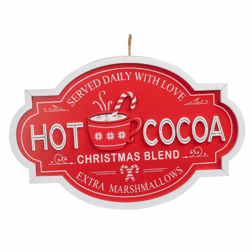 Holiday Home Christmas Hot Chocolate Sign Holiday Décor Perspective: front