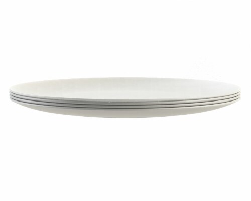 HD Designs Outdoors Summer Round Dinner Plate - White Perspective: front