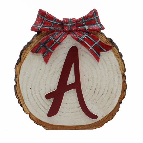 Holiday Home Tree Stump Monogram A Christmas Holiday Décor Perspective: front