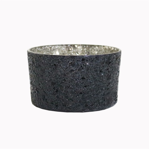 Holiday Home Glass Candle with GLX - Black Perspective: front