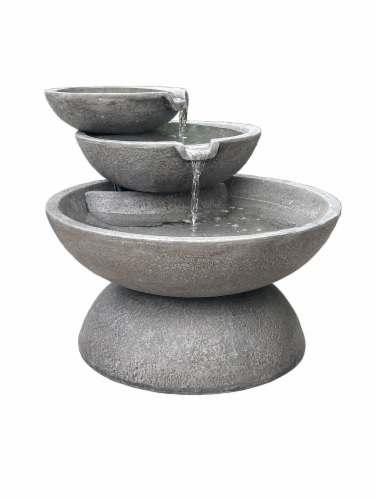 HD Outdoors Bowl Fountain - Grey Perspective: front