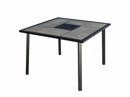 HD Designs Outdoors Patio Furniture Weston Tile Top Dining Table Perspective: front
