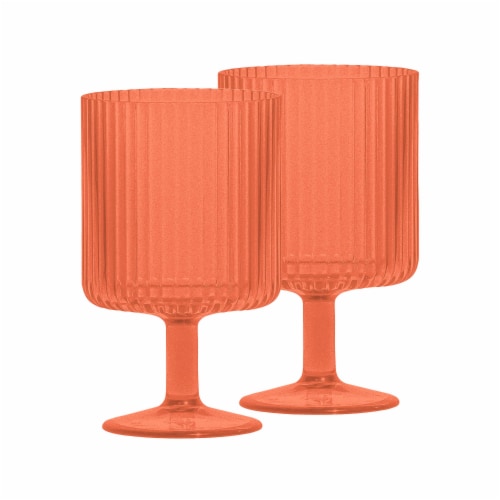 HD Designs Outdoors Poly Pro Ribbed Wine Goblet - Papaya Orange Perspective: front