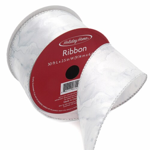 Holiday Home Holiday Marbleized Satin Christmas Ribbon Perspective: front