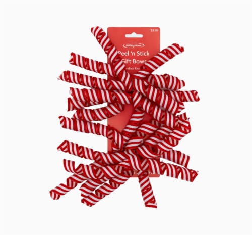 Holiday Home® Curly Bows - Oh What Fun Red Candy Stripe Perspective: front