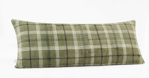 HD Designs Body Pillow Fur Plaid Green Perspective: front