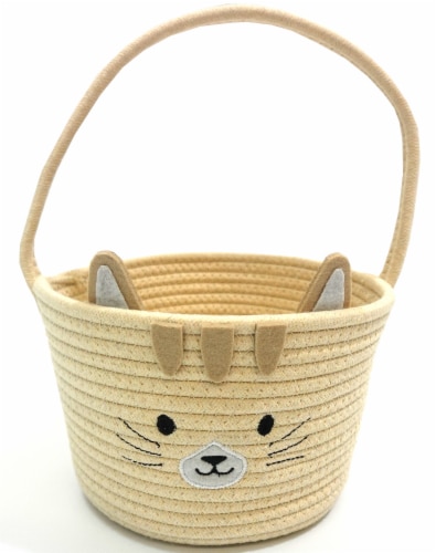 Holiday Home® Easter Cat Rope Basket Perspective: front