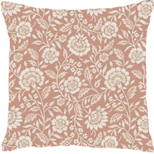 HD Designs Floral Jacobean Decorative Pillow - Clay Perspective: front