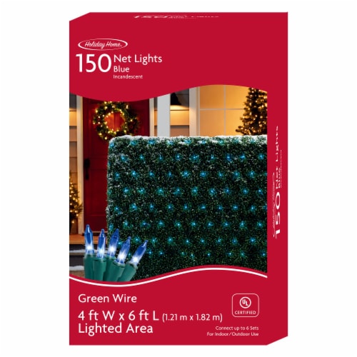 Holiday Home® Green Wire Christmas Lights - Blue Perspective: front