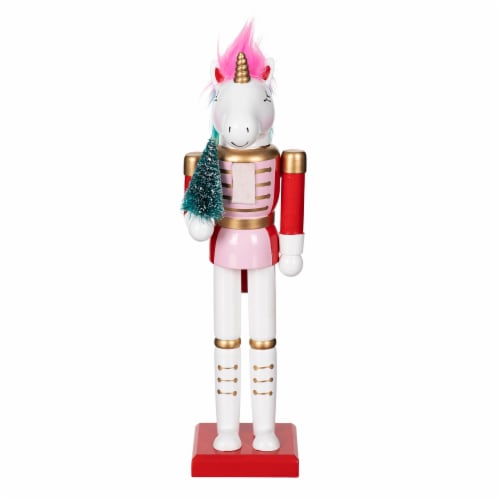Holiday Home Nutcracker Unicorn with Tree Perspective: front