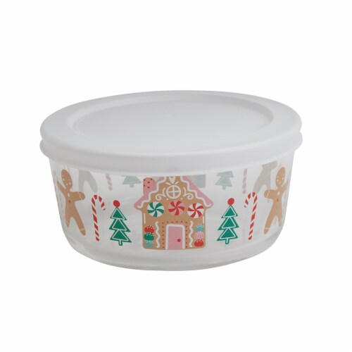 Holiday Home Glass Bowl With Lid - Gingerbread Perspective: front