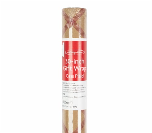 Holiday Home 30 Inch Cass Plaid Gift Wrap Perspective: front
