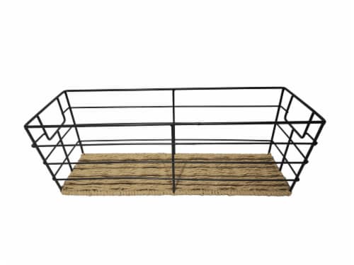 HD Designs Metal Basket With Woven Bottom Perspective: front