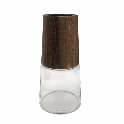 Sewing Down South for HD Designs Glass Vase with Dark Wood, 5.43 x 10.83 in Fry’s Food Stores