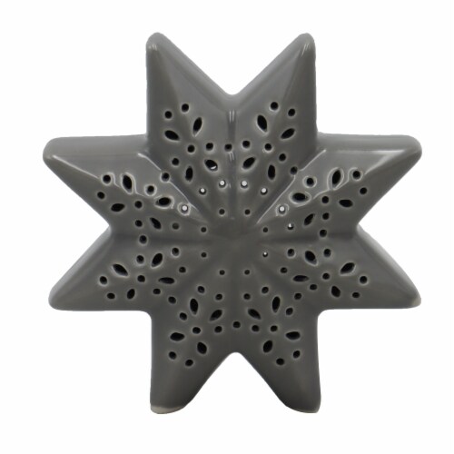 HH 4.8in LED Ceramic Snowflake Grey Perspective: front