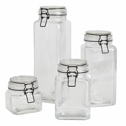 Dash of That Essentials Glass Clamp Jar - Set of 4 Perspective: front
