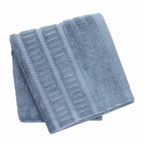 HD Signature Texture Hand Towel - Ashley Blue Perspective: front