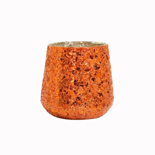 Holiday Home Glass Candle with GLX - Orange Perspective: front