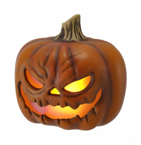 Holiday Home 7in LED Jack O Lantern Angry Perspective: front