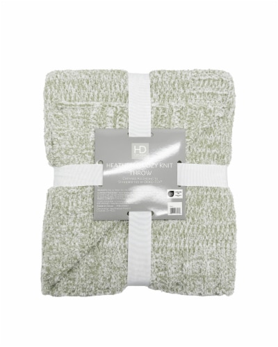HD Designs® Heather Cozy Knit Throw - Green Perspective: front